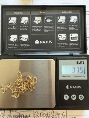Gold Rope Chain Necklace 14 kt solid 20 inch clasp with safety diamond cut